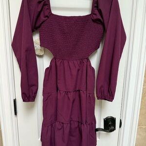 Altar'd State Purple Long Sleeve Dress